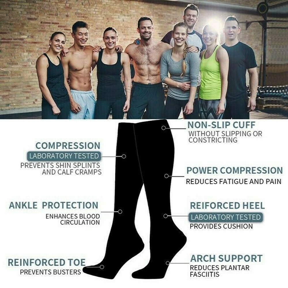 Palicy (3 Pairs) Compression Knee High Socks 20-30mm Hg Graduated Mens Womens S M L XL Foot Leg Support Stocking Sport Stockings CX200817