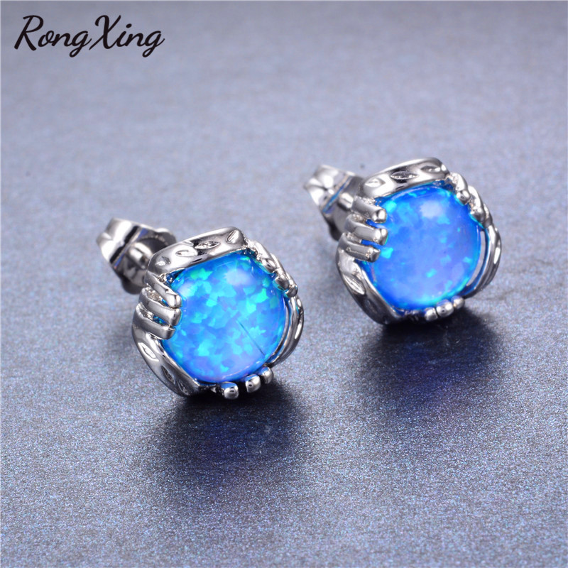 RongXing Silver Color Opal Stud Earrings for Women Charming Jewelry Elegant Blue/White Fire Opal Wedding Earrings Ear0586
RongXing Silver Color Opal Stud Earrings for Women Charming Jewelry Elegant Blue/White Fire Opal Wedding Earrings Ear0586