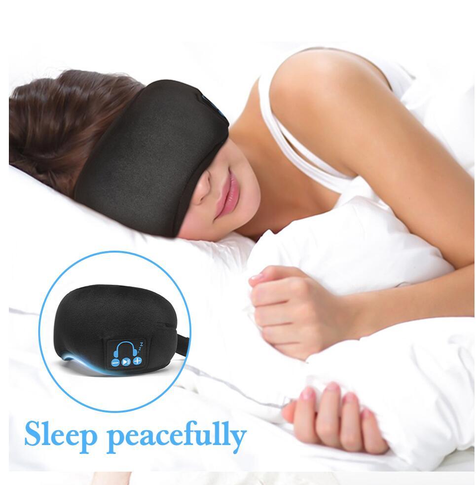 Wireless Bluetooth 50 Earphone Sleep Mask Sport Headband Soft Headphone Sleeping Headset For Listenting Music with Mic