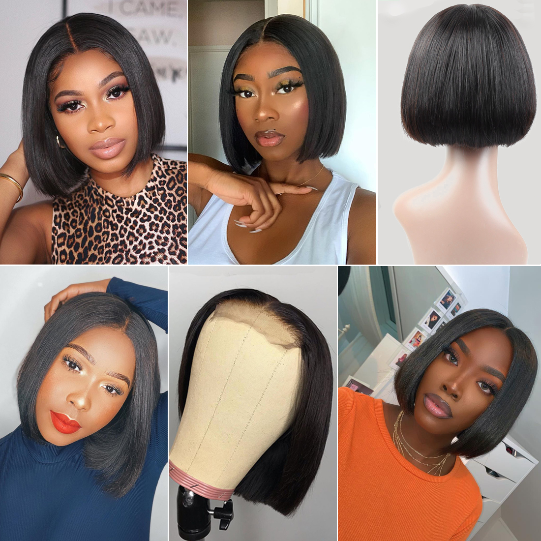 Ishow 4x4 Bob Lace Frontal Wigs Brazilian Virgin Hair Straight Lace Frontal Human Hair Wigs Swiss Lace Frontal Wig Pre Plucked