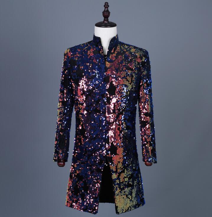 Colorful printed flip sequins blazer men suits designs jacket mens stage singers clothes dance star style dress punk rock, Black
Colorful printed flip sequins blazer men suits designs jacket mens stage singers clothes dance star style dress punk rock, Black