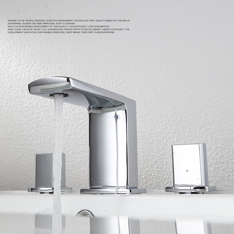 High-quality Chrome Bathroom solid brass Three holdes Double control square basin faucet Lavatory mixer faucet-3225
High-quality Chrome Bathroom solid brass Three holdes Double control square basin faucet Lavatory mixer faucet-3225