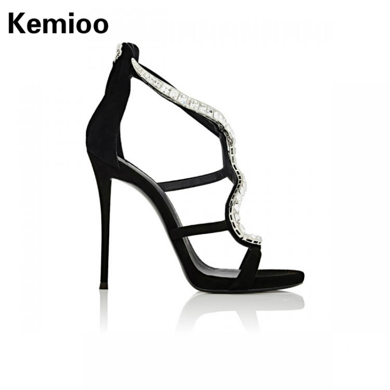 Kmeioo Fashion Sexy women sandals open toe reinstone Roman super high thin heel sandals for party evening wedding, Nude 
Kmeioo Fashion Sexy women sandals open toe reinstone Roman super high thin heel sandals for party evening wedding, Nude