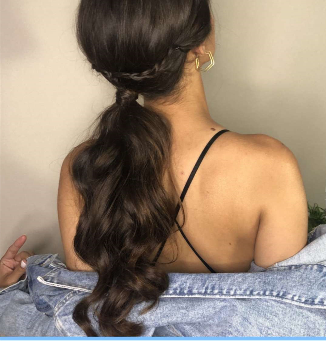 Long wavy ponytail hairstyle for black women horsetail brazilian remy human hair black brown ponytail hairpiece wraps hair extension 140g