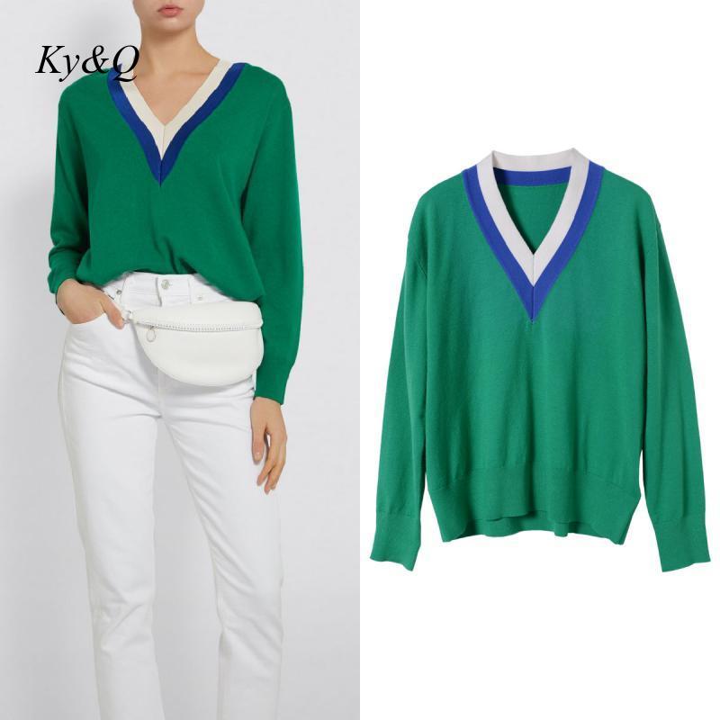 2020 New BRANDS V Neck Sweater Women' Pullover Casual Slim Bottoming Sweaters Female Elastic Cotton Long Sleeve Tops, As pic
2020 New BRANDS V Neck Sweater Women' Pullover Casual Slim Bottoming Sweaters Female Elastic Cotton Long Sleeve Tops, As pic