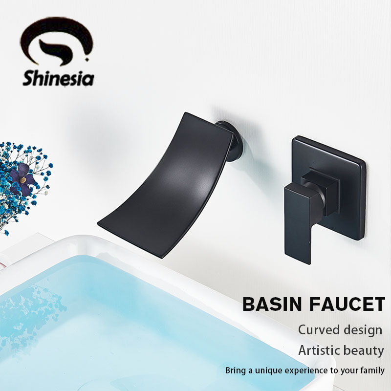 Matte Black Basin Faucet for Bathroom 2 pcs Wall Mounted Waterfall Outlet Creative Design
Matte Black Basin Faucet for Bathroom 2 pcs Wall Mounted Waterfall Outlet Creative Design