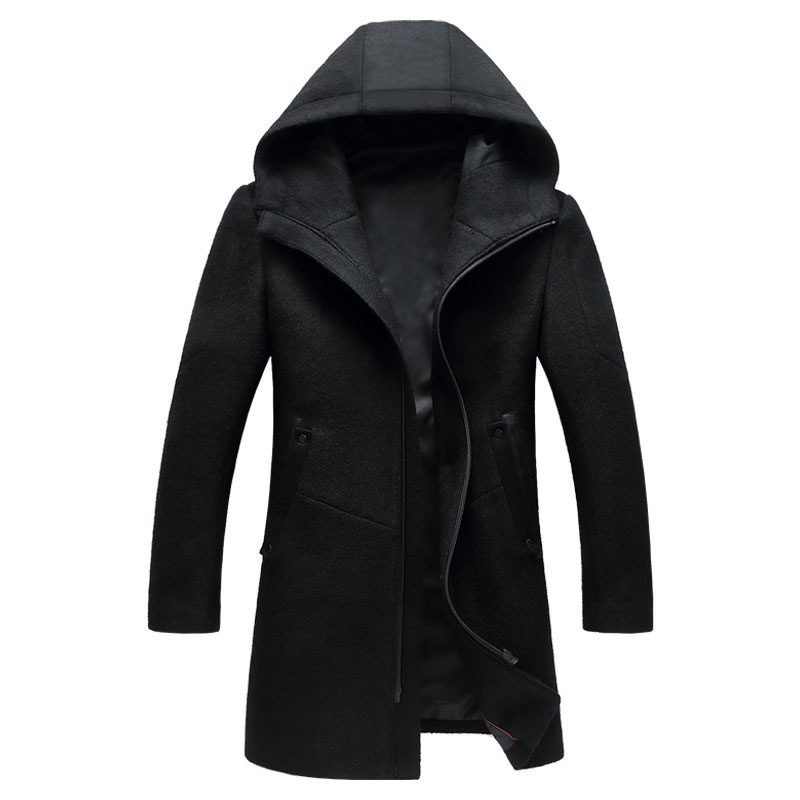 New Men's Woollen Overcoat Winter Male Business Casual Hooded Wool Pea Coat Men Brand Overcoat Casaco Masculino BG1812, Black
New Men's Woollen Overcoat Winter Male Business Casual Hooded Wool Pea Coat Men Brand Overcoat Casaco Masculino BG1812, Black