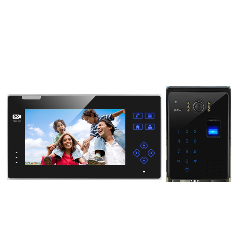 7-inch home wired video intercom doorbell with fingerprint password, swiping card, photo and video electronic access control
7-inch home wired video intercom doorbell with fingerprint password, swiping card, photo and video electronic access control