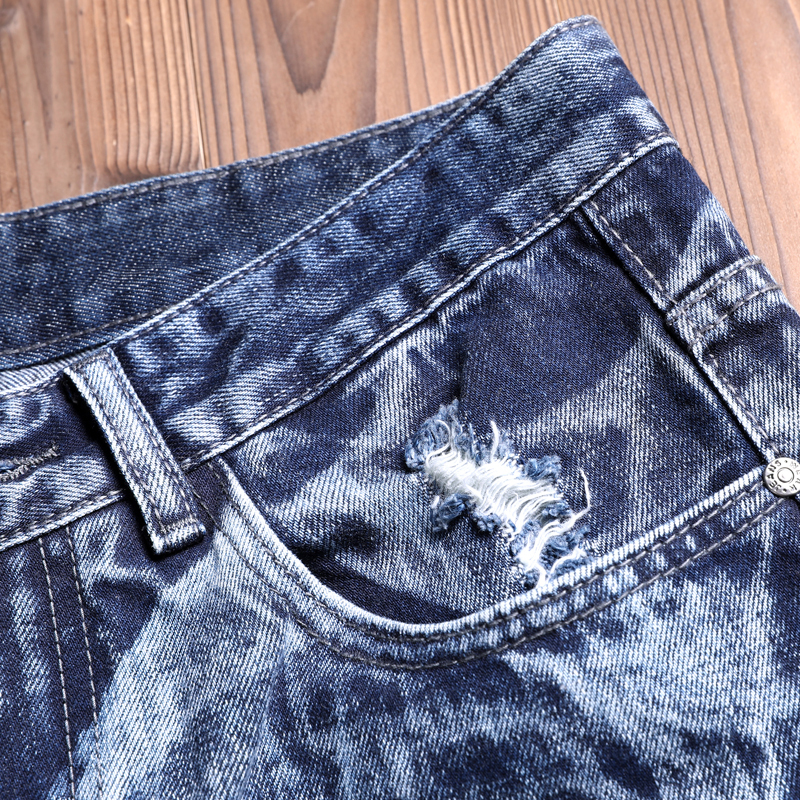 Jeans Men Male Jean Homme Mens Men'S Classic Fashions Pants Denim Biker Pant Slim Fit Baggy Straight Trousers Ripped MX200814