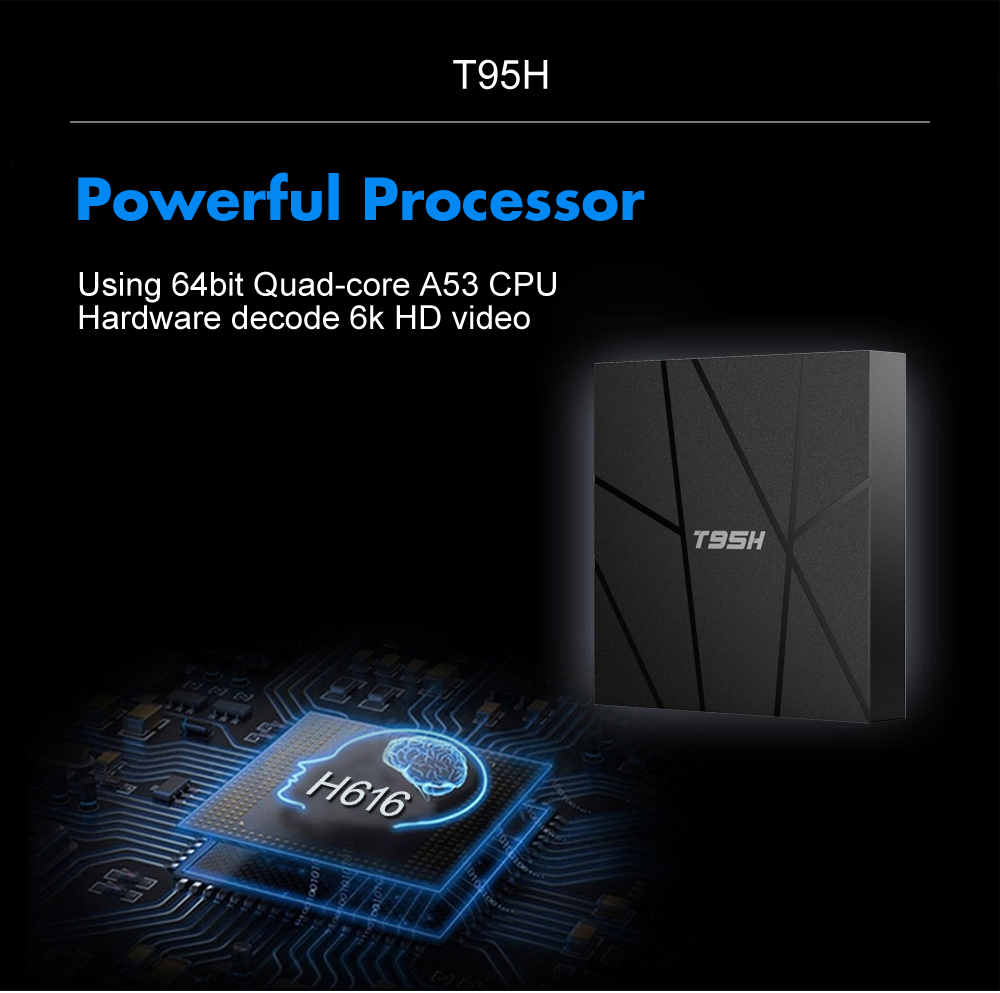 t95h tv box allwinner h616 quad core android 10 os 1gb 2gb ram 8gb 16gb rom