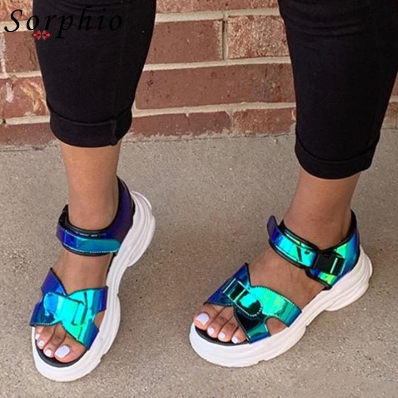 Sorphio Hot Sale INS Reflective Flat Platform Sandals Cool Metallic Sandals Women Summer Casual Wedges Shoes Woman, Blue
Sorphio Hot Sale INS Reflective Flat Platform Sandals Cool Metallic Sandals Women Summer Casual Wedges Shoes Woman, Blue