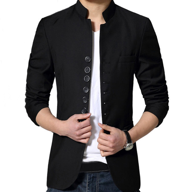 Dragon Embroidery Men Chinese Style Tunic Suit Jacket Mandarin Stand Collar New 2020 Kung Fu Coat Single Breasted Black LJ200923