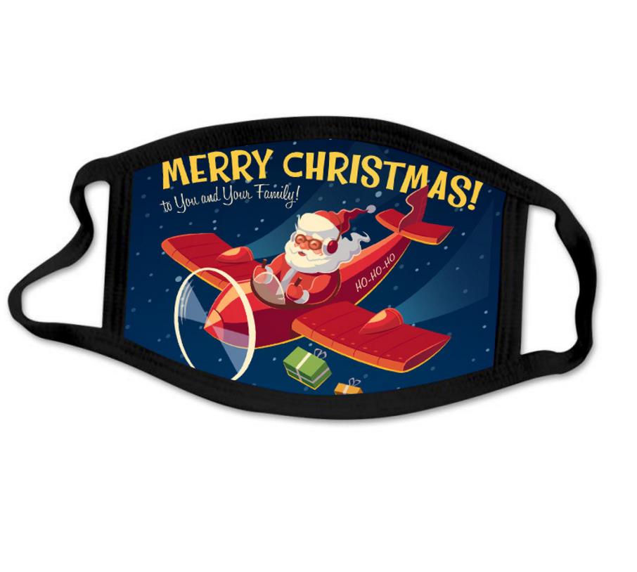 Christmas Patterns Face Mask Cotton Holiday Printed Warm Face Covers Washable Anti Dust For Adults Teen individual package
