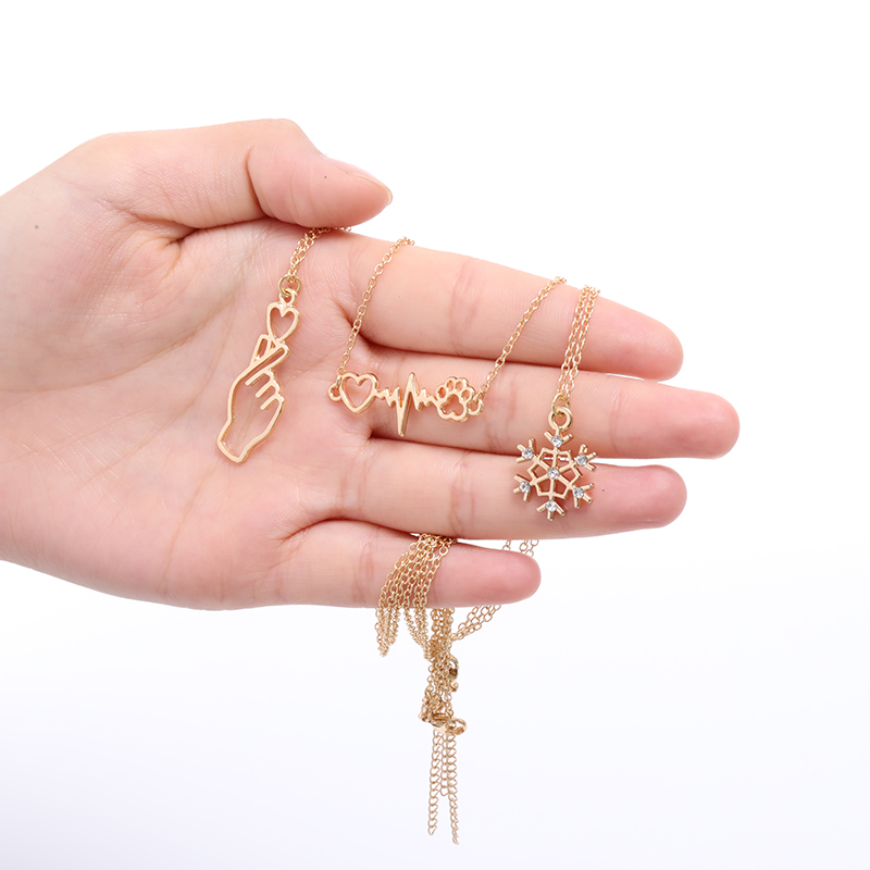 Snowflake Chain I Love Heart You Hand Gestures Sign Language charm Necklace geometric hollow Dog Cat Heartbeat Wave Necklace
Snowflake Chain I Love Heart You Hand Gestures Sign Language charm Necklace geometric hollow Dog Cat Heartbeat Wave Necklace