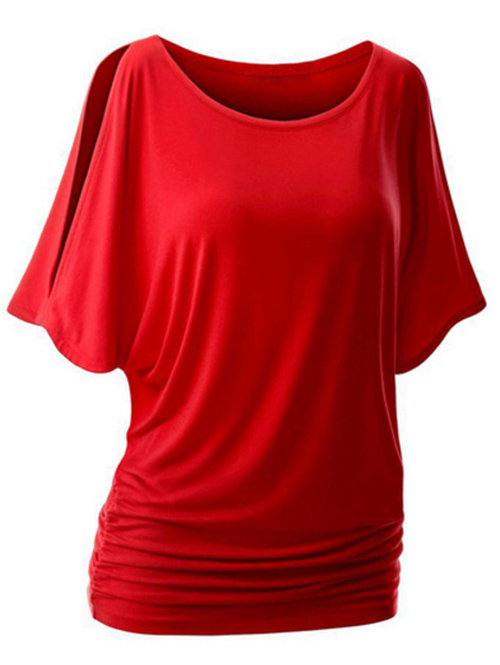 T-shirt Femme Plus Taille T-shirt Femmes Summer Mode Solide Femme Slim Casual Casual Drôle Lâche Chauve-souris Courte Sleeve Tee Tshirt