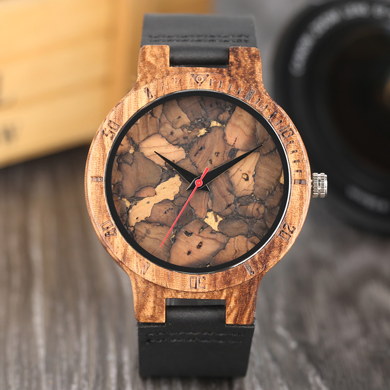 Creative Simple Wood Watches Men's Zebra/Cork Slag/Broken Leaves Face Wrist Watch Original Wooden Bamboo Male Clock Relogio 2020, Broken leaves dial
Creative Simple Wood Watches Men's Zebra/Cork Slag/Broken Leaves Face Wrist Watch Original Wooden Bamboo Male Clock Relogio 2020, Broken leaves dial