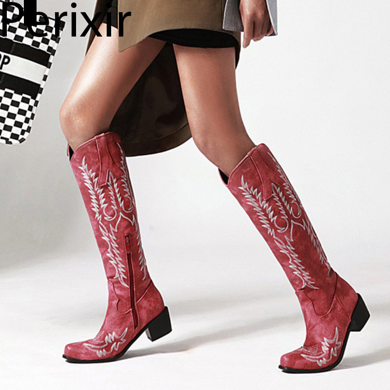 Red Winter Ladies PU Leather Embroidered Knee High Western Boots Women Square Toe Mid Heels Winter Long Boots Flats Knight, Black
Red Winter Ladies PU Leather Embroidered Knee High Western Boots Women Square Toe Mid Heels Winter Long Boots Flats Knight, Black