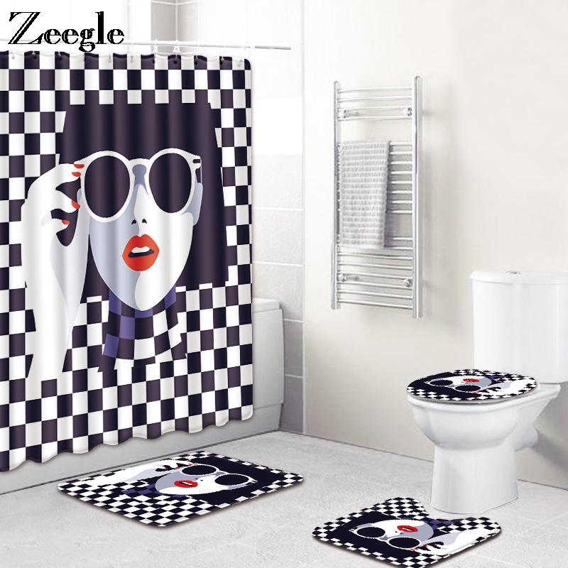 Zeegle Shower Curtain and Bath Mat Set Anti Slip Toilet Pedestal Rug Absorbent Bathroom Doormat Toilet Seat Cover Mat Set
Zeegle Shower Curtain and Bath Mat Set Anti Slip Toilet Pedestal Rug Absorbent Bathroom Doormat Toilet Seat Cover Mat Set