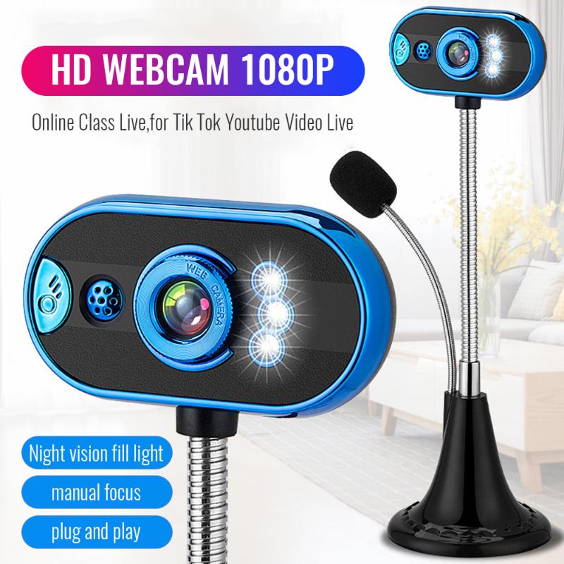 USB Webcam 1080P Rotatable HD Web Camera 4 LED Lights Web Cam Built-in Microphone Webcam for Computer PC Laptop Online Teaching
USB Webcam 1080P Rotatable HD Web Camera 4 LED Lights Web Cam Built-in Microphone Webcam for Computer PC Laptop Online Teaching
