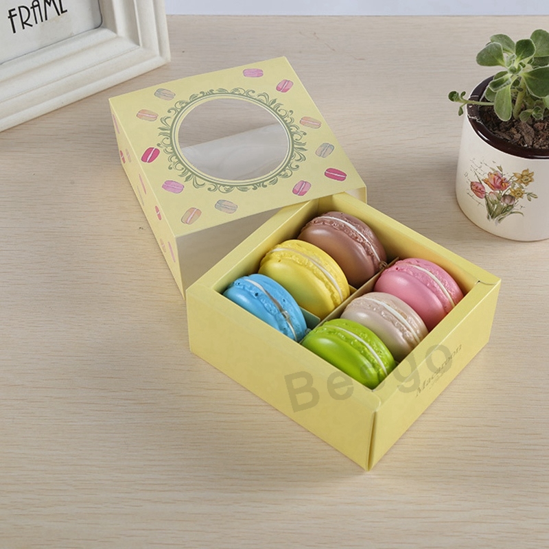 Macaron Box Cake Box Baking Supplies Home Made Macaron Chocolate Boxes Biscuit Muffin Boxes Retail Paper Macaron Packaging Box
