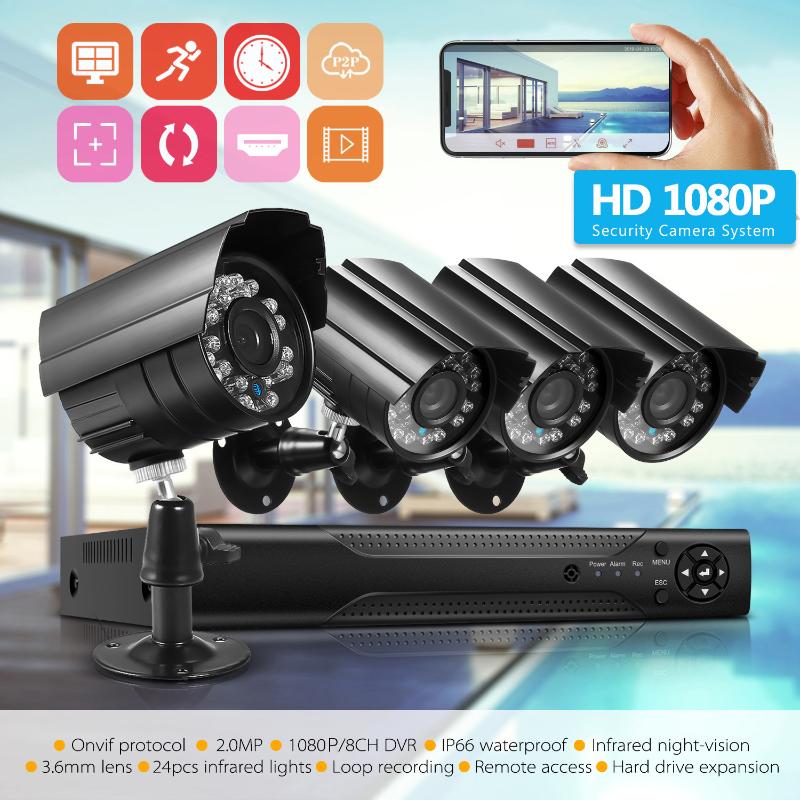 8CH CCTV System 4PCS Full 1080p Outdoor Weatherproof Security Camera DVR Kit Day/Night Home Video Surveillance System
8CH CCTV System 4PCS Full 1080p Outdoor Weatherproof Security Camera DVR Kit Day/Night Home Video Surveillance System