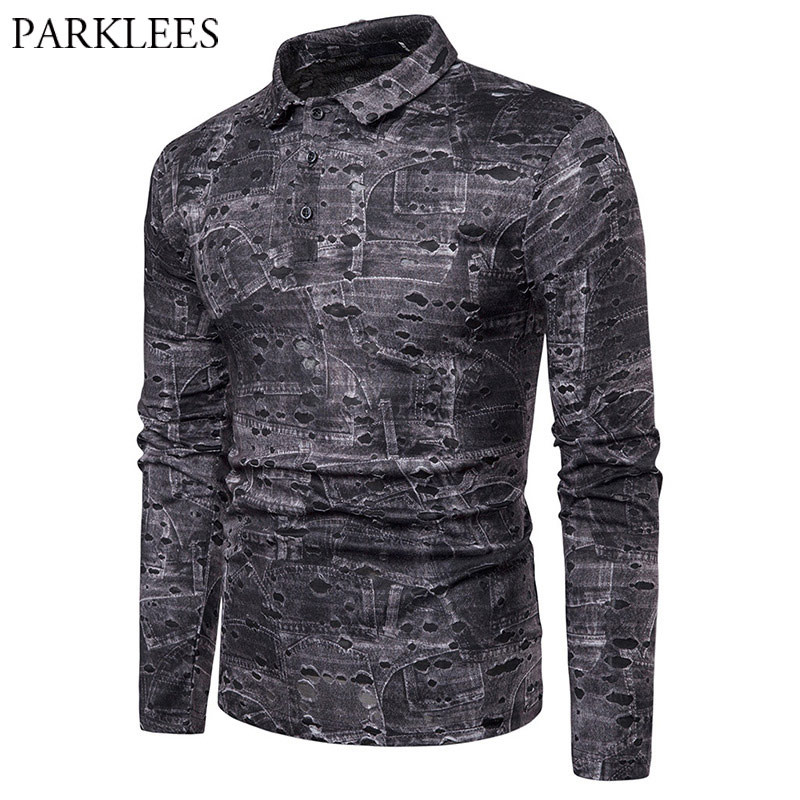 Mens Hipster Hole Shirt Retro Print Long Sleeve Black Polos Shirts Hip Hop Ripped Streetwear Singer Swag Rap Homme XXL, Coffee
Mens Hipster Hole Shirt Retro Print Long Sleeve Black Polos Shirts Hip Hop Ripped Streetwear Singer Swag Rap Homme XXL, Coffee