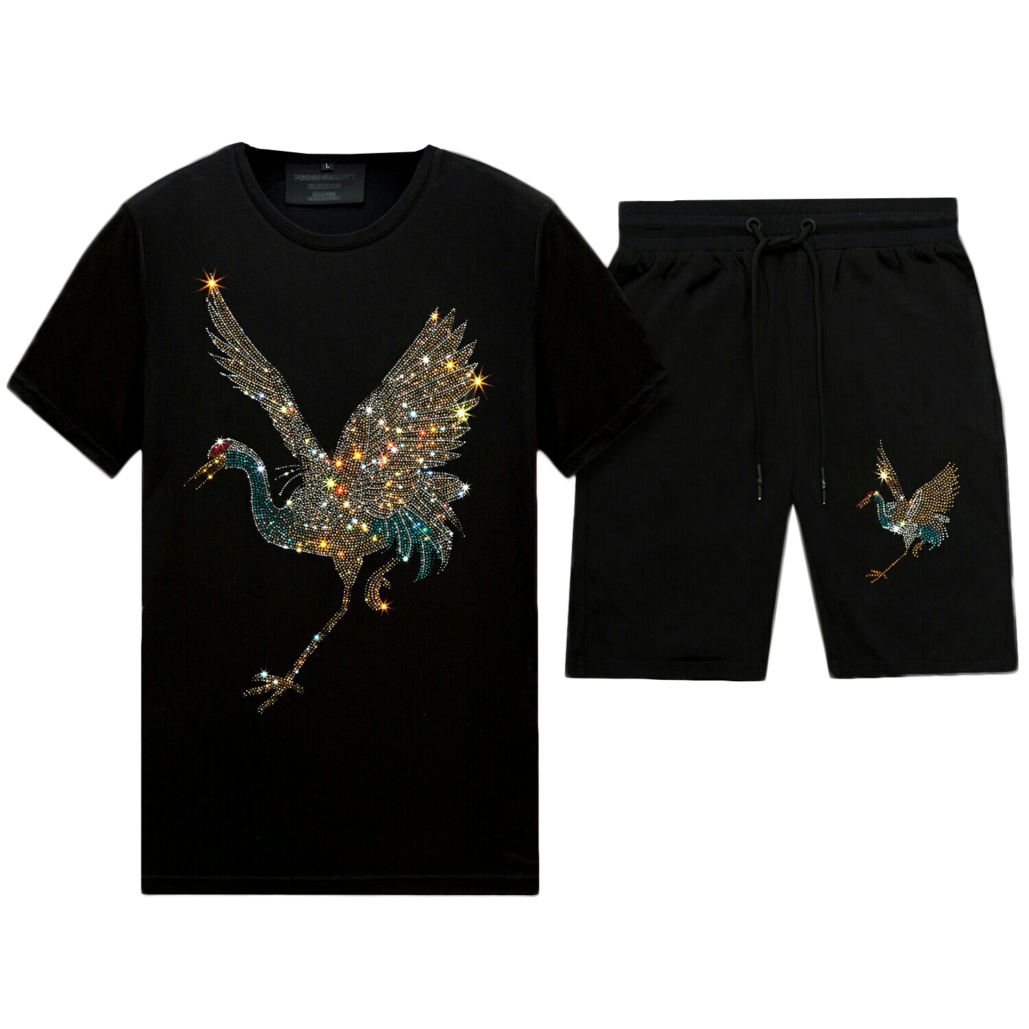 Summer Casual Mens Rhinestone Short-sleeve T Shirts & Shorts Set - Designer Tracksuits Crew Neck Tops Tee Pants Mercerized Cotton, Unisex, 32
Summer Casual Mens Rhinestone Short-sleeve T Shirts & Shorts Set - Designer Tracksuits Crew Neck Tops Tee Pants Mercerized Cotton, Unisex, 32