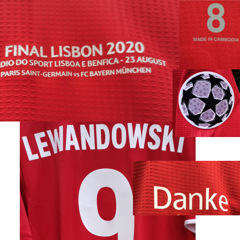 2020 Final Lisbon LEWANDOWSKI Jersey Muller Coman Maillot Shirt Danke Match Worn Player issue Tuta da calcio Traje de futbol Jersey, Player final lisbon 2020
2020 Final Lisbon LEWANDOWSKI Jersey Muller Coman Maillot Shirt Danke Match Worn Player issue Tuta da calcio Traje de futbol Jersey, Player final lisbon 2020