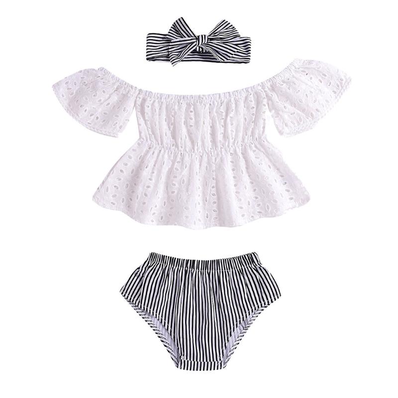 2020 New Fashion new arrival Infant Baby Girls Off Shoulder Solid Lace Tops+Striped Shorts+Headband Outfits Dropshipping, Beige
2020 New Fashion new arrival Infant Baby Girls Off Shoulder Solid Lace Tops+Striped Shorts+Headband Outfits Dropshipping, Beige