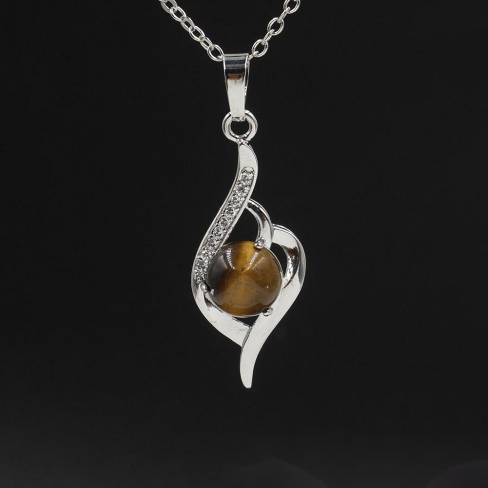 Natural Stone Love Heart Pendant Necklace Chakra Cure Letter Word N Pendants Jewelry Birthday Gifts for Her/Mum/Wife/Bestfriend