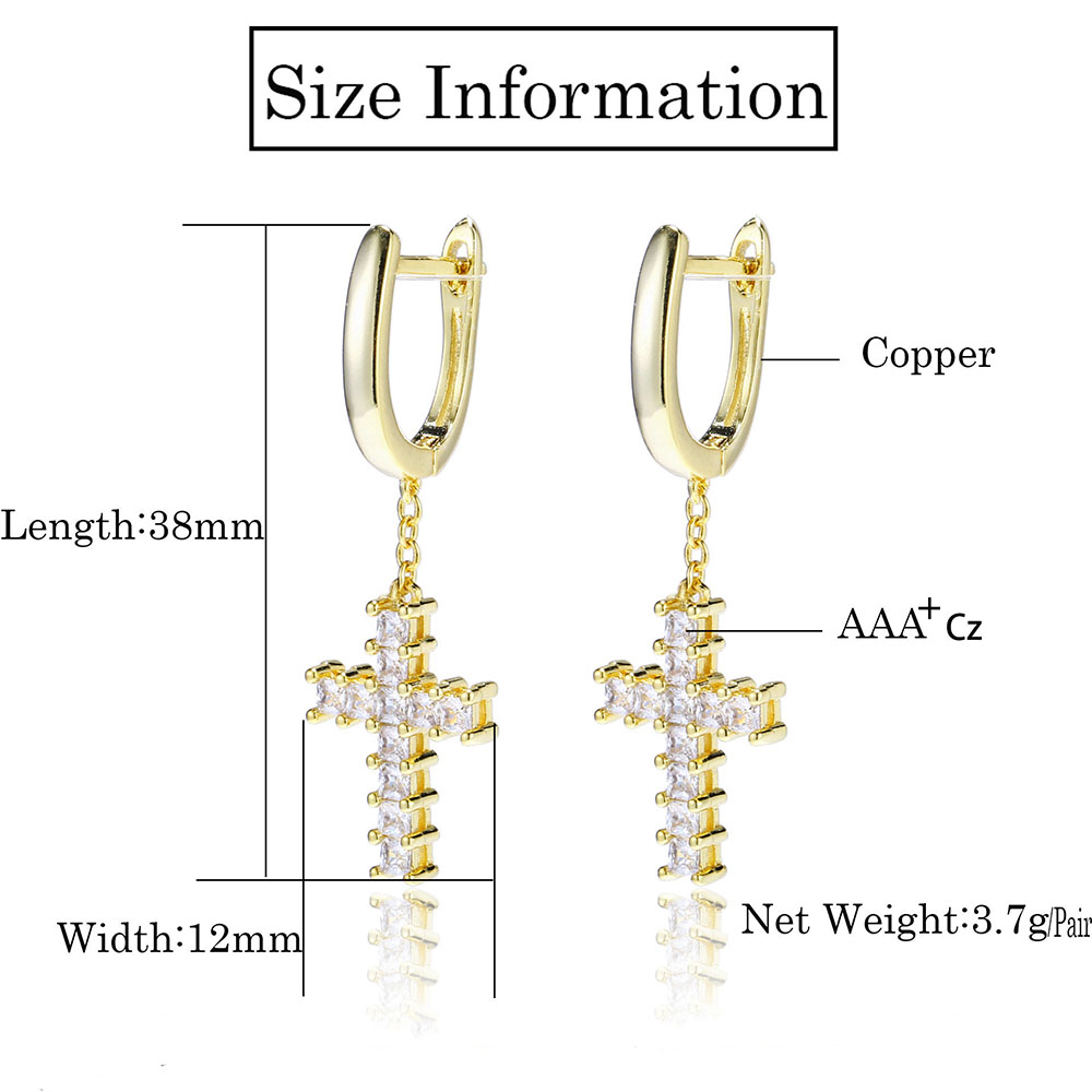 New Style Cross Pray Hoop Earrings Gold Silver Color Copper Material Cubic Zirconial Ear Jewelry Gift for Female Pair sold
New Style Cross Pray Hoop Earrings Gold Silver Color Copper Material Cubic Zirconial Ear Jewelry Gift for Female Pair sold