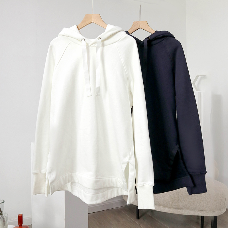2020 Autumn Women's Hoodies Solid Color Side Split Long Sleeve Loose Drawstring Casual Sweatshirt Tops, Dark blue pants
2020 Autumn Women's Hoodies Solid Color Side Split Long Sleeve Loose Drawstring Casual Sweatshirt Tops, Dark blue pants