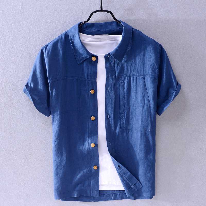New arrival pure linen brand shirt men summer short sleeve shirt mens fashion casual shirts male breathable shirts men camisa, Blue
New arrival pure linen brand shirt men summer short sleeve shirt mens fashion casual shirts male breathable shirts men camisa, Blue