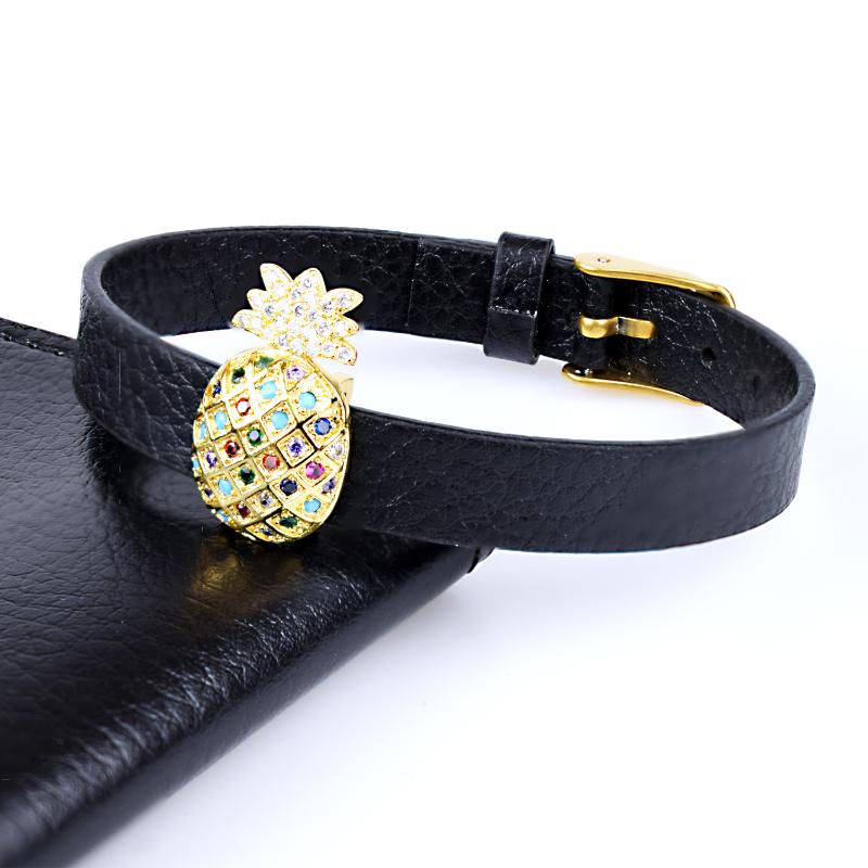 Rainbow Zircon Paved Pineapple Bracelet Leather Adjustable Charm Bracelet & Bangle for Male Women Jewelry Gift
Rainbow Zircon Paved Pineapple Bracelet Leather Adjustable Charm Bracelet & Bangle for Male Women Jewelry Gift