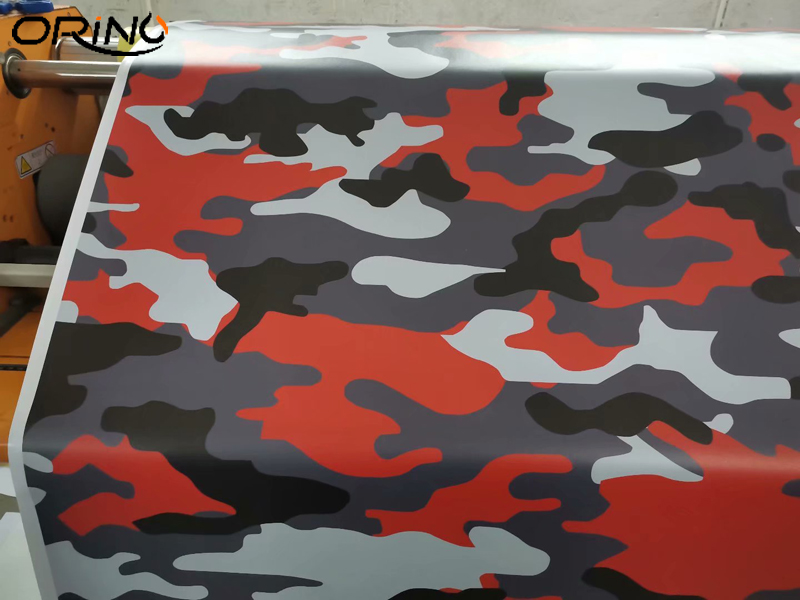Premium Orange Black White Gray Camouflage Vinyl Car Wrap Decal Film Sheet Air Channel Release Technology