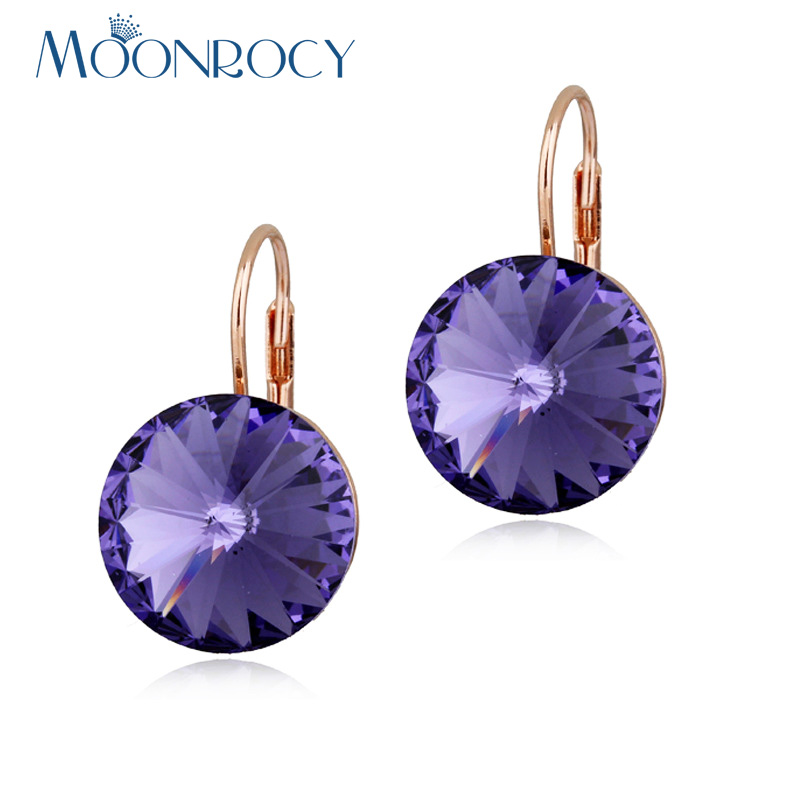 MOONROCY Drop Shipping Round Crystal Earrings Jewelry Wholesale Rose Gold Color Wedding Earrings Dangle for Women Blue Purple
MOONROCY Drop Shipping Round Crystal Earrings Jewelry Wholesale Rose Gold Color Wedding Earrings Dangle for Women Blue Purple