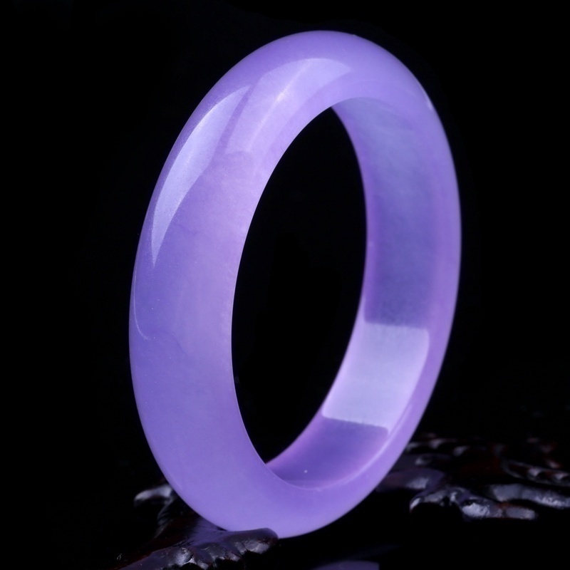 Genuine Natural Violet Jade Bangle Bracelet Fashion Charm Jewellery Accessories Hand-Carved Amulet Gifts for Women Men Y200810