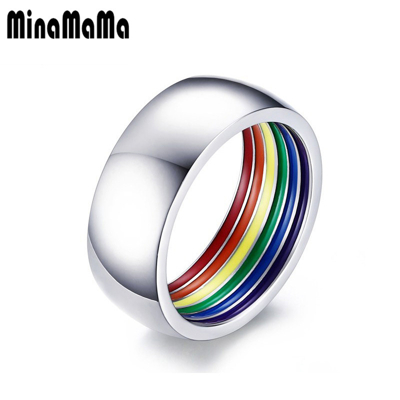 New Fashion Enamel Rainbow Ring Lesbian Gay Pride Ring Stainless Steel Rings For Woman Men Promise Jewelry Gifts
New Fashion Enamel Rainbow Ring Lesbian Gay Pride Ring Stainless Steel Rings For Woman Men Promise Jewelry Gifts