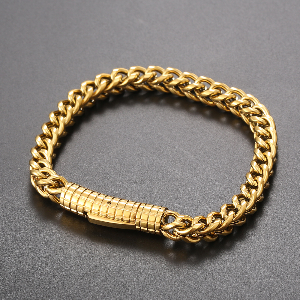 6mm Hip Hop 316L Stainless Steel Chain Bracelets Titanium Steel Men's Colorful Bangle Jewelry