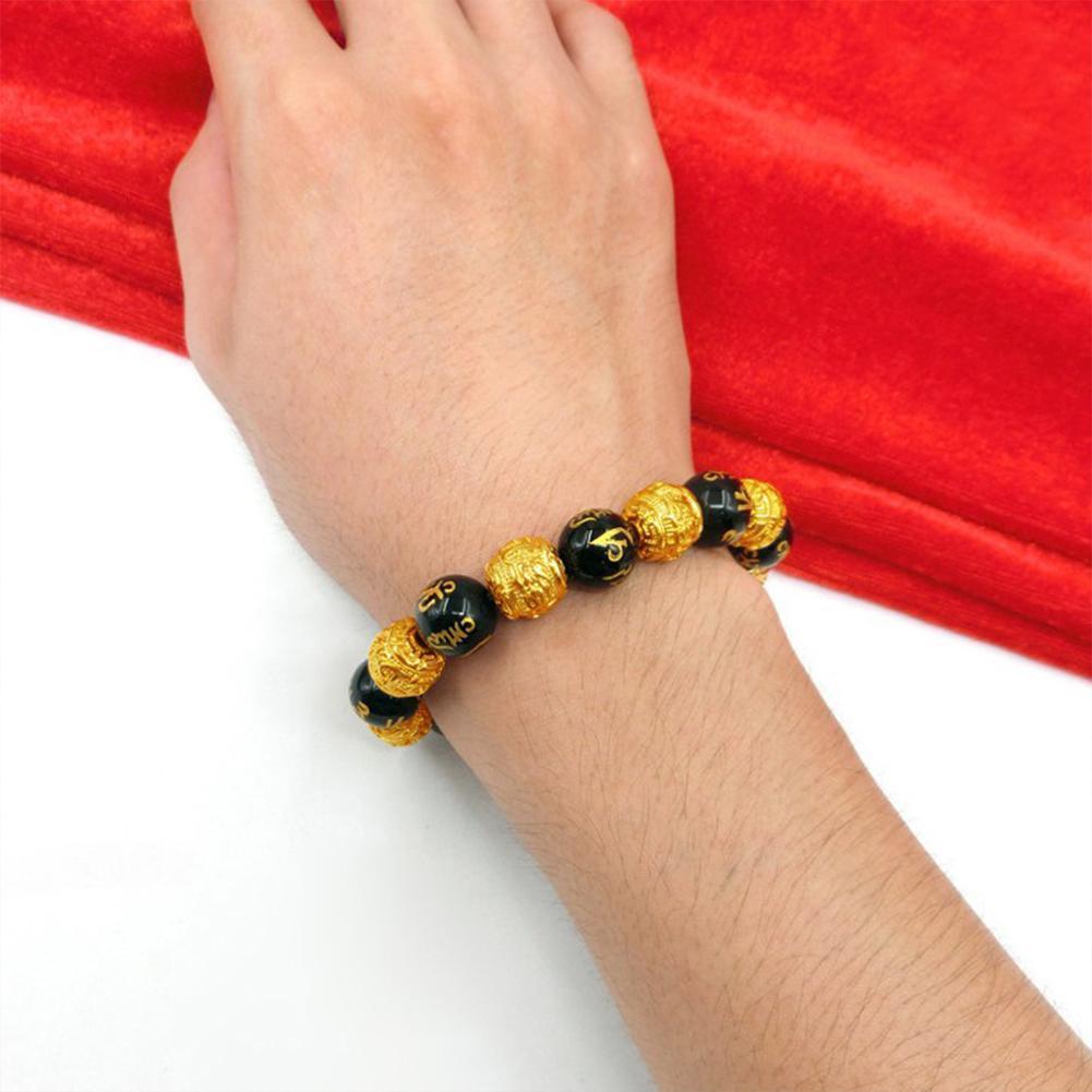New Arrival Golden PIXIU for Women Men Beads Couple Bracelet Bring Lucky Brave Wealth Feng Shui Bracelets