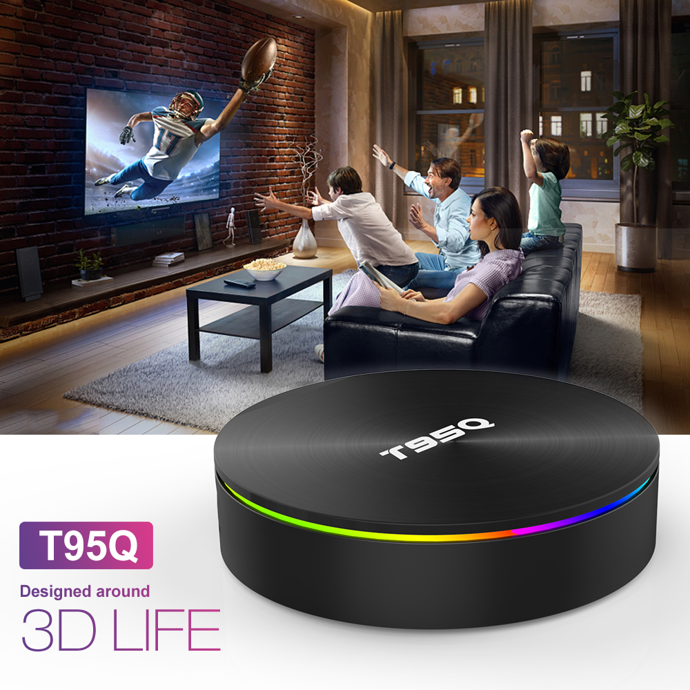 T95Q TV BOX 4GB 32GB 64GB Android 9.0 Amlogic S905X3 Quad Core Dual Wifi BT4.1 H.265 Smart Box