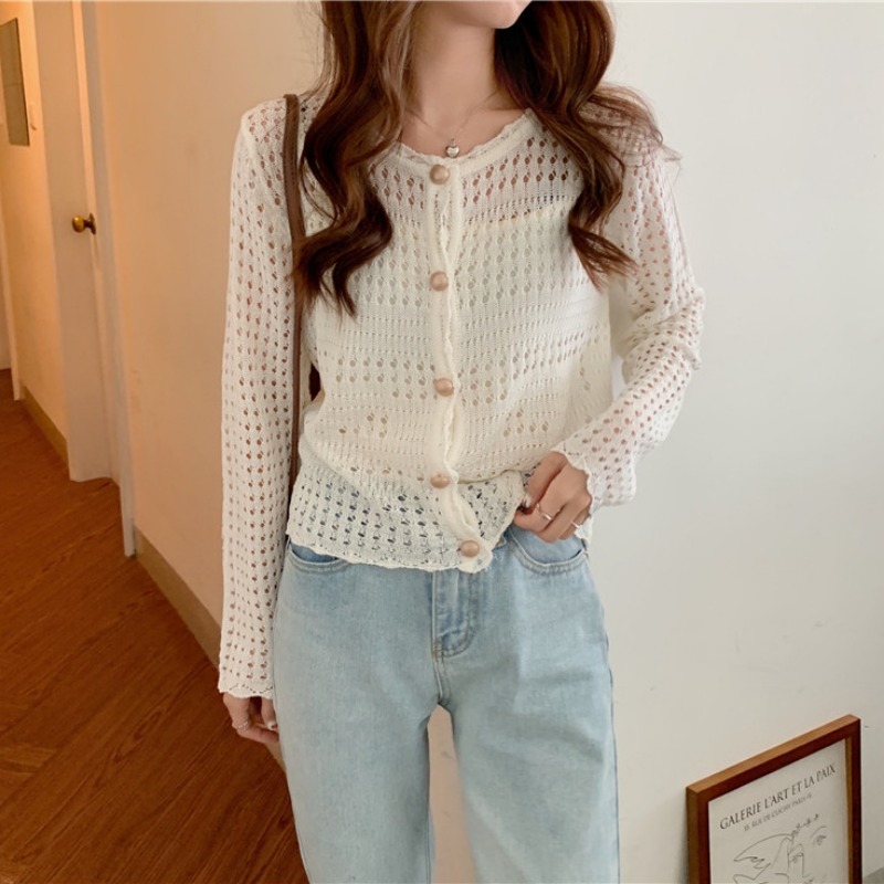 cardigans sueter mujer invierno Hollow out Thin section short Top long Sleeve Knitted spring fall Women's Clothing Sweaters ins, Black
cardigans sueter mujer invierno Hollow out Thin section short Top long Sleeve Knitted spring fall Women's Clothing Sweaters ins, Black