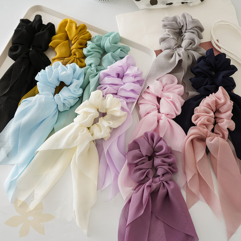 2020 Fashion Women Chiffon Thin Bow Ribbon Hair Band Elastic Hair Rope Scrunchies Headwear Ponytail Ties Accessories
2020 Fashion Women Chiffon Thin Bow Ribbon Hair Band Elastic Hair Rope Scrunchies Headwear Ponytail Ties Accessories