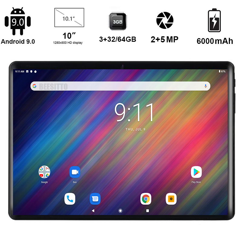 Hot sale 10 inch Tablet Android 9.0 Pie 3GB RAM 32/64GB Storage 5MP Octa-Core Processor 4G LTE 10.1 inch 1280*800 IPS HD Display, Black
Hot sale 10 inch Tablet Android 9.0 Pie 3GB RAM 32/64GB Storage 5MP Octa-Core Processor 4G LTE 10.1 inch 1280*800 IPS HD Display, Black