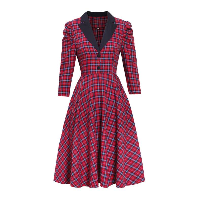 Womail Spring Vintage Dress Women 2020 Plaid Stripe Pleated Three Quarter Sleeve V Neck Long women' Dresses Party Night Dress, Red
Womail Spring Vintage Dress Women 2020 Plaid Stripe Pleated Three Quarter Sleeve V Neck Long women' Dresses Party Night Dress, Red