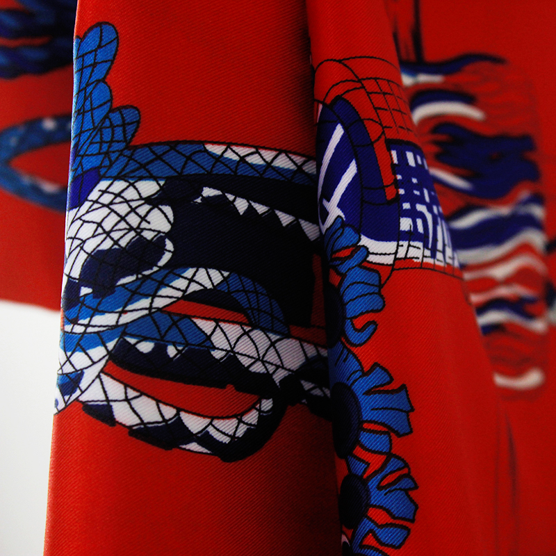 Retro Silk Twill Square Scarf Women Large Shawl Stole Hijab Soie Vintage Woman Print Scarfs 130 130cm Wholesale