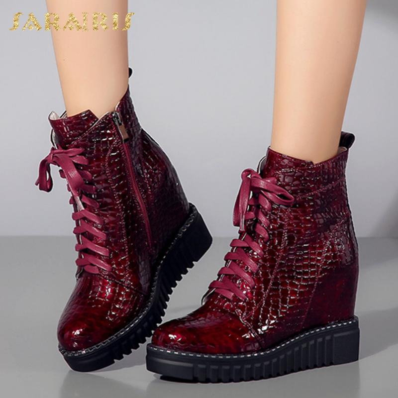 Brand New Genuine Leather Lace Up Height Increased Heels Cow Skin Fashion Winter Boots Women Shoes Female, Black
Brand New Genuine Leather Lace Up Height Increased Heels Cow Skin Fashion Winter Boots Women Shoes Female, Black