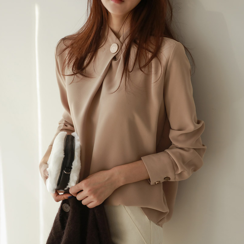 Womens Tops And Blouses Long Sleeve Chiffon Blouse Shirt Fashion Women Blouse Office Shirt Women Tops Blusas Clothes A518 200924