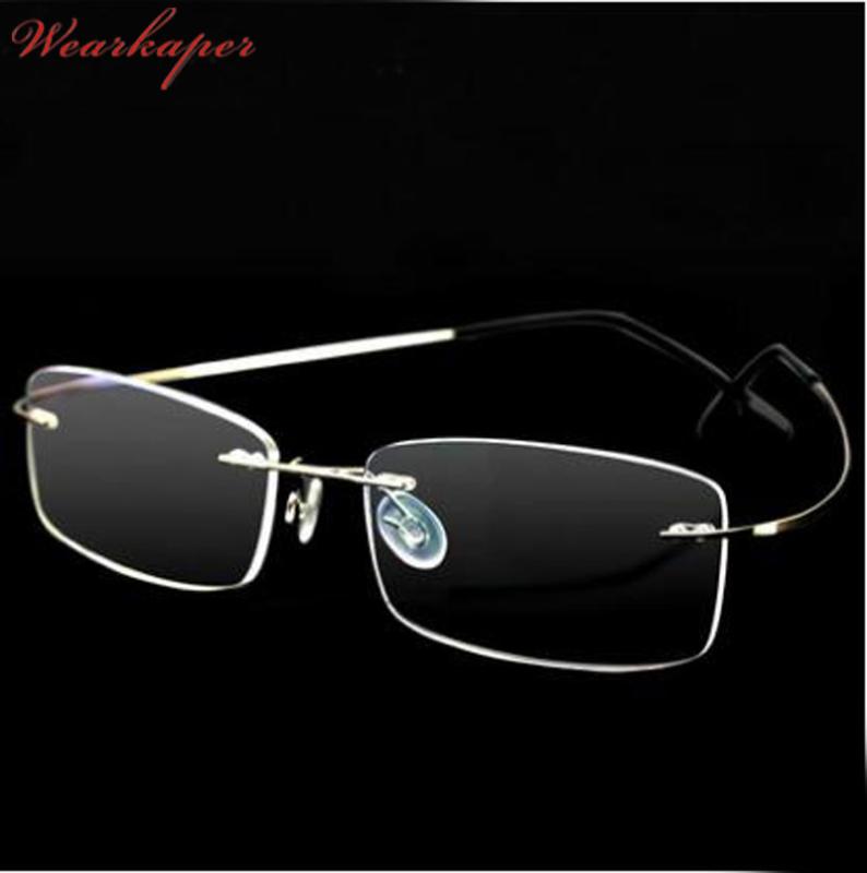 WEARKAPER Rimless Glasses Titanium alloy optical frame reading glasses Eyeglasses women stainless steel Readers
WEARKAPER Rimless Glasses Titanium alloy optical frame reading glasses Eyeglasses women stainless steel Readers
