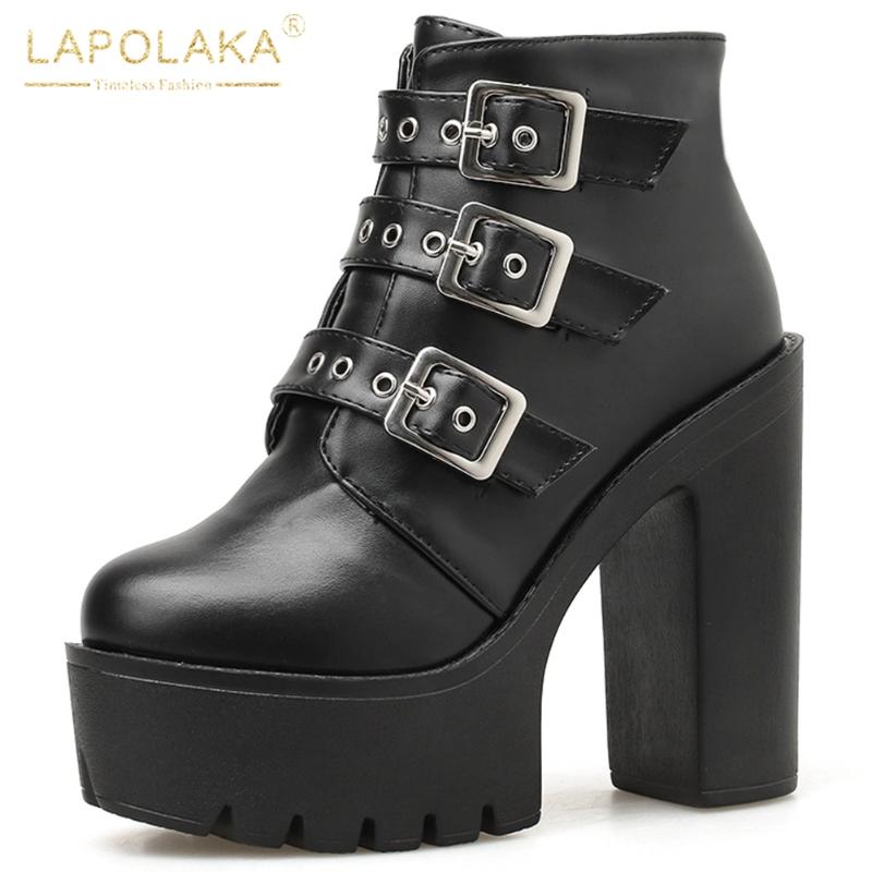 Lapolaka 2020 Fashion New Comfortable Boots Female Zip Up Platform Thick High Heels Buckle Decoration Ankle Boots Woman Shoes, Black
Lapolaka 2020 Fashion New Comfortable Boots Female Zip Up Platform Thick High Heels Buckle Decoration Ankle Boots Woman Shoes, Black